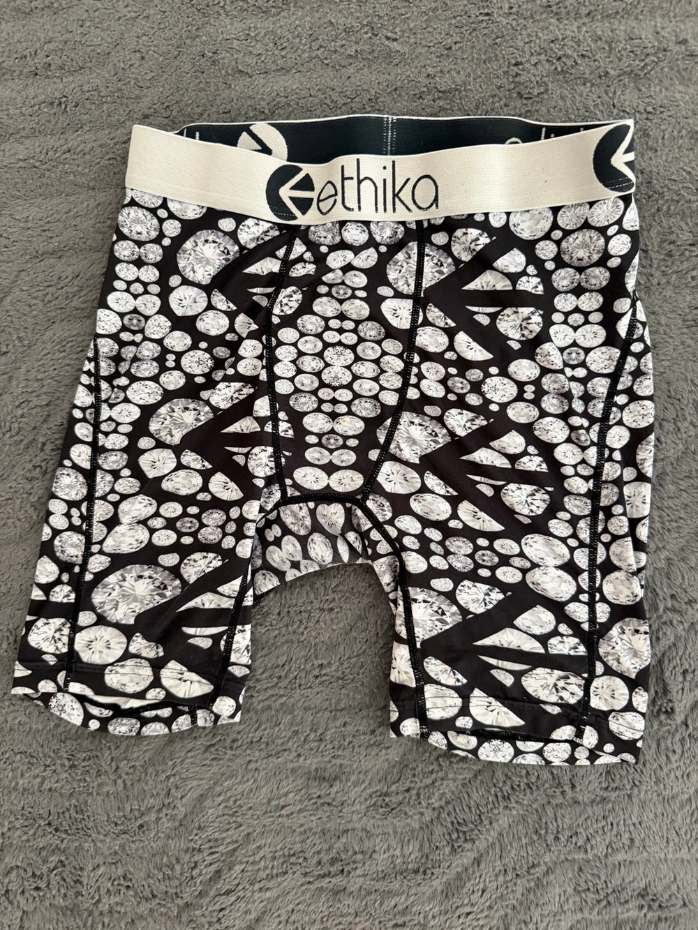 ethika Kids Black & White Diamond Dot Boxer Briefs XL